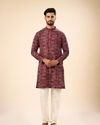 Manyavar Men Glowing Pink Cotton Elegance Kurta