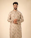 Manyavar Men Beige Cotton Splendor Kurta