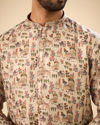 Manyavar Men Beige Cotton Splendor Kurta