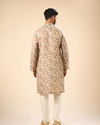 Manyavar Men Beige Cotton Splendor Kurta