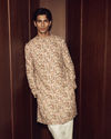 Manyavar Men Beige Cotton Splendor Kurta