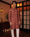 Manyavar Men Rust Kissed Cotton Kurta