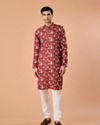 Manyavar Men Rust Kissed Cotton Kurta