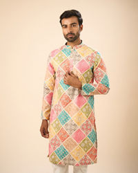 Manyavar Men Beige Cotton Harmony Kurta