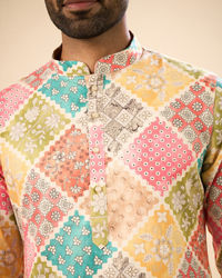 Manyavar Men Beige Cotton Harmony Kurta