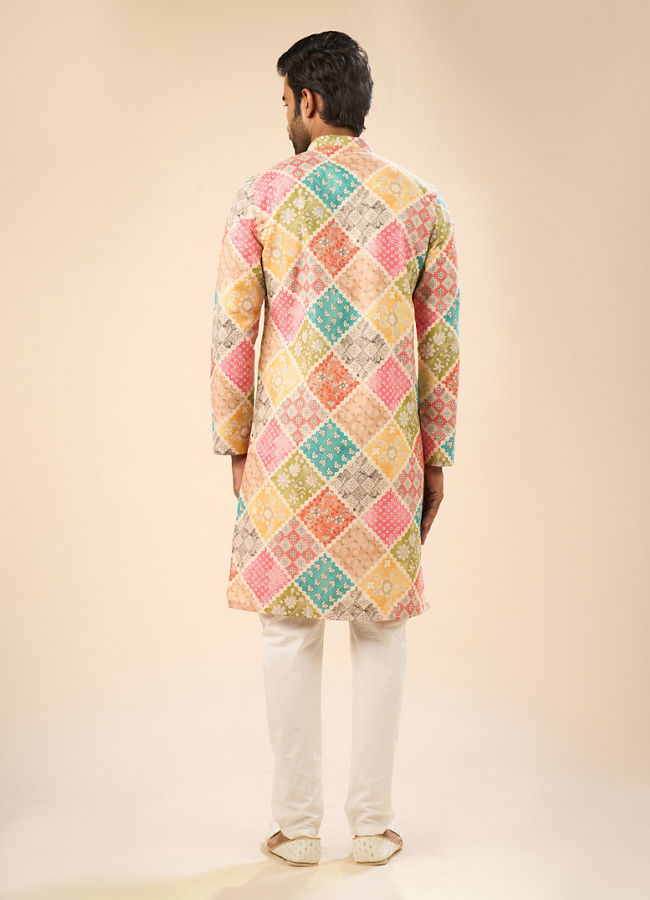 Manyavar Men Beige Cotton Harmony Kurta