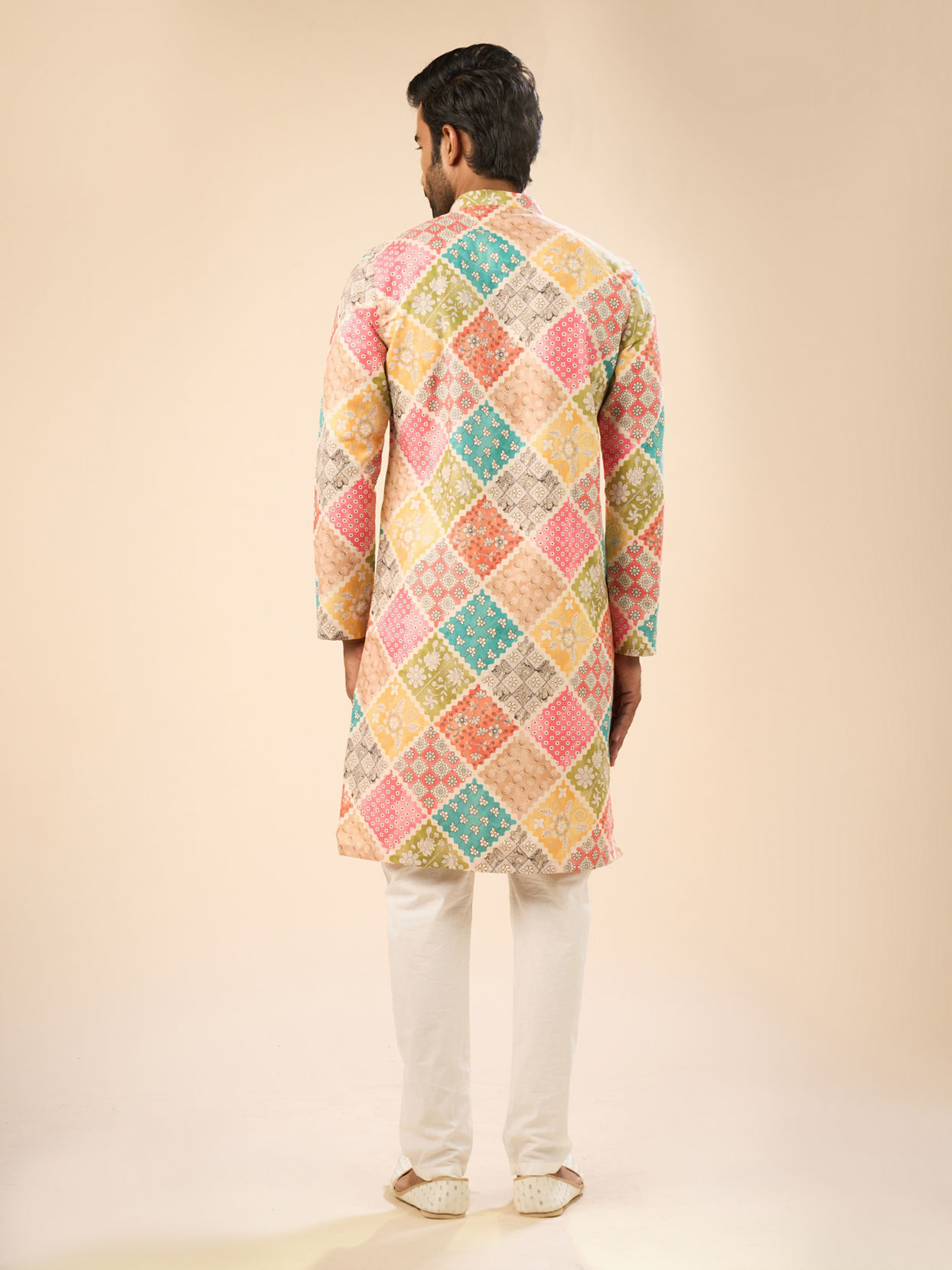 Manyavar Men Beige Cotton Harmony Kurta