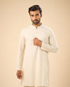 Beige Blended Linen Designer Kurta