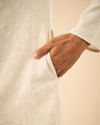 Manyavar Men Beige Blended Linen Designer Kurta