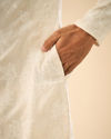 Manyavar Men Beige Enchantment Mid Length Kurta