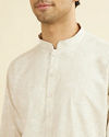 Manyavar Men Beige Enchantment Mid Length Kurta