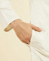 Manyavar Men Beige Enchantment Mid Length Kurta