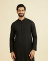 Elegant Black Linen Kurta