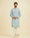 Manyavar Men Greyish Blue Cotton Kurta