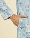 Manyavar Men Greyish Blue Cotton Kurta