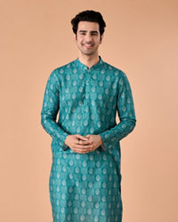 Manyavar Men Teal Green Elegance Kurta