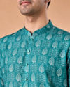 Manyavar Men Teal Green Elegance Kurta