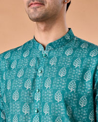 Manyavar Men Teal Green Elegance Kurta