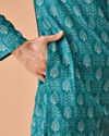 Manyavar Men Teal Green Elegance Kurta
