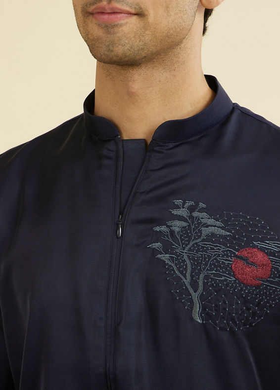 Manyavar Men Regal Dark Blue Kurta