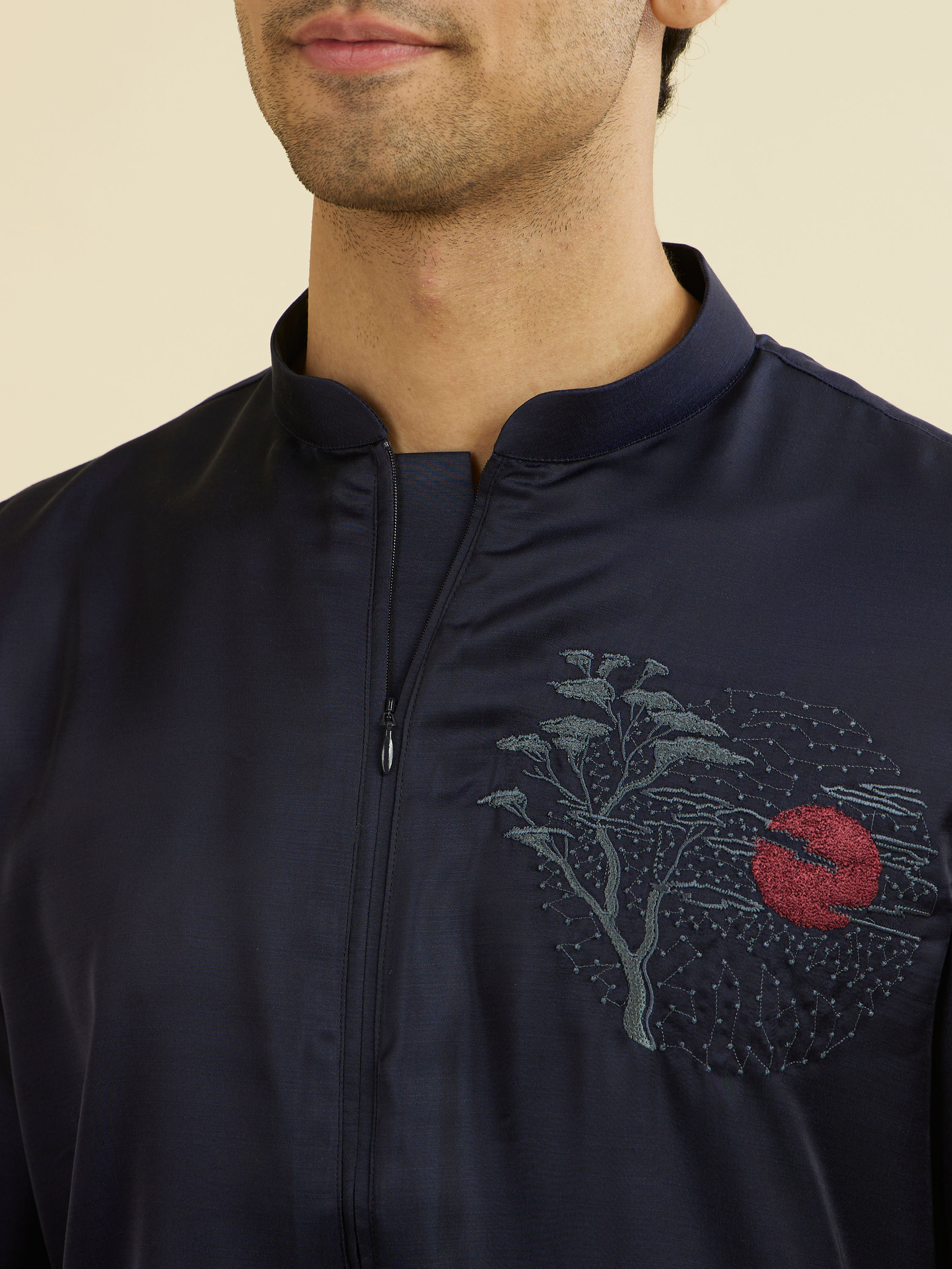 Manyavar Men Regal Dark Blue Kurta