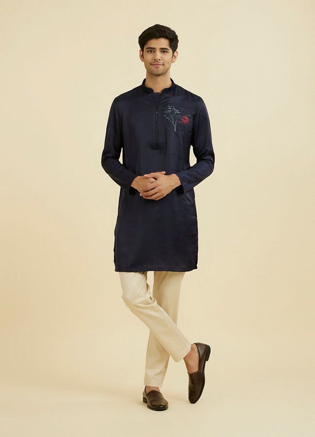 Manyavar Men Regal Dark Blue Kurta