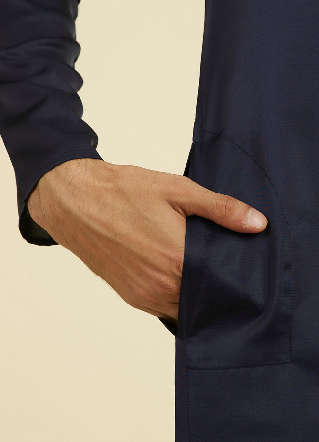 Manyavar Men Regal Dark Blue Kurta