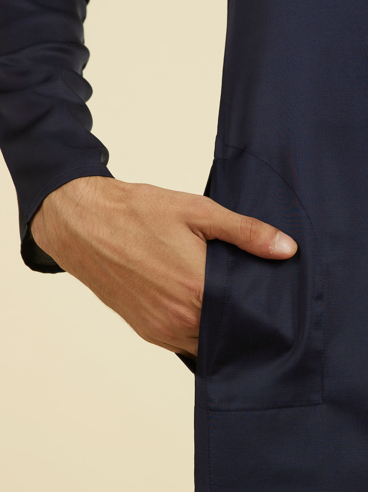 Manyavar Men Regal Dark Blue Kurta