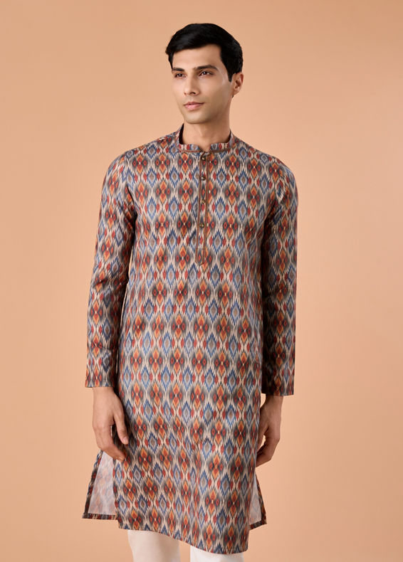 Manyavar Men Rustic Radiance Dark Blue Kurta