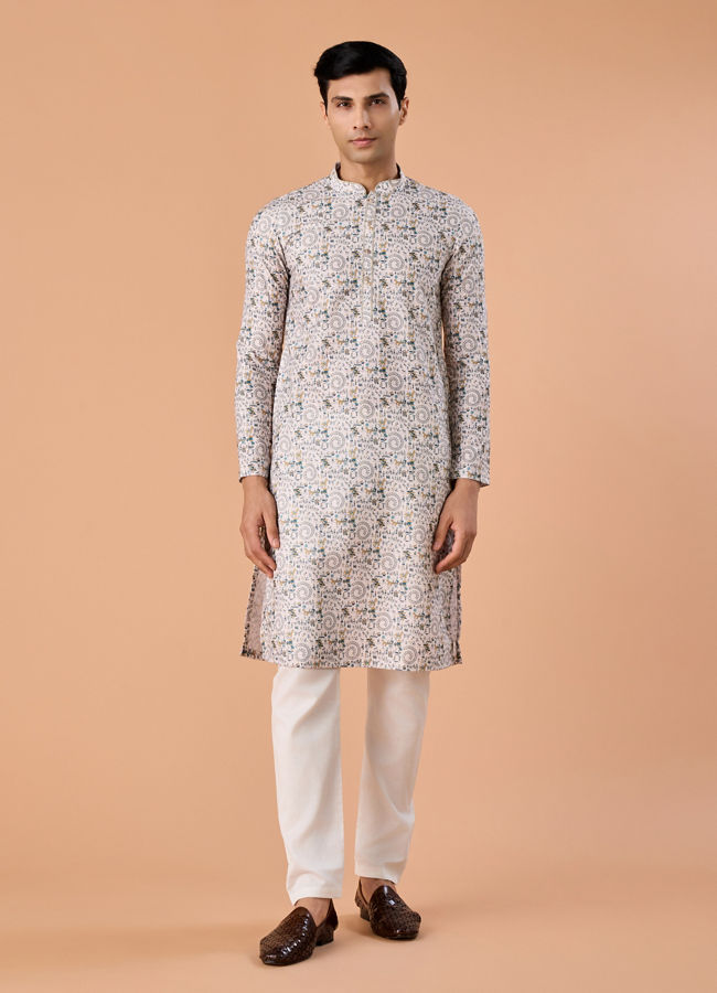 Manyavar Men Timeless Elegance Cream Kurta