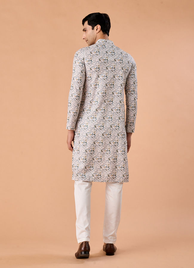 Manyavar Men Timeless Elegance Cream Kurta