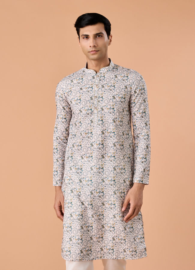 Manyavar Men Timeless Elegance Cream Kurta