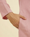 Manyavar Men Dusty Pink Mid Length Kurta