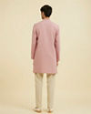 Manyavar Men Dusty Pink Mid Length Kurta