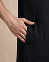 Manyavar Men Black Silk Kurta with Self-Texture