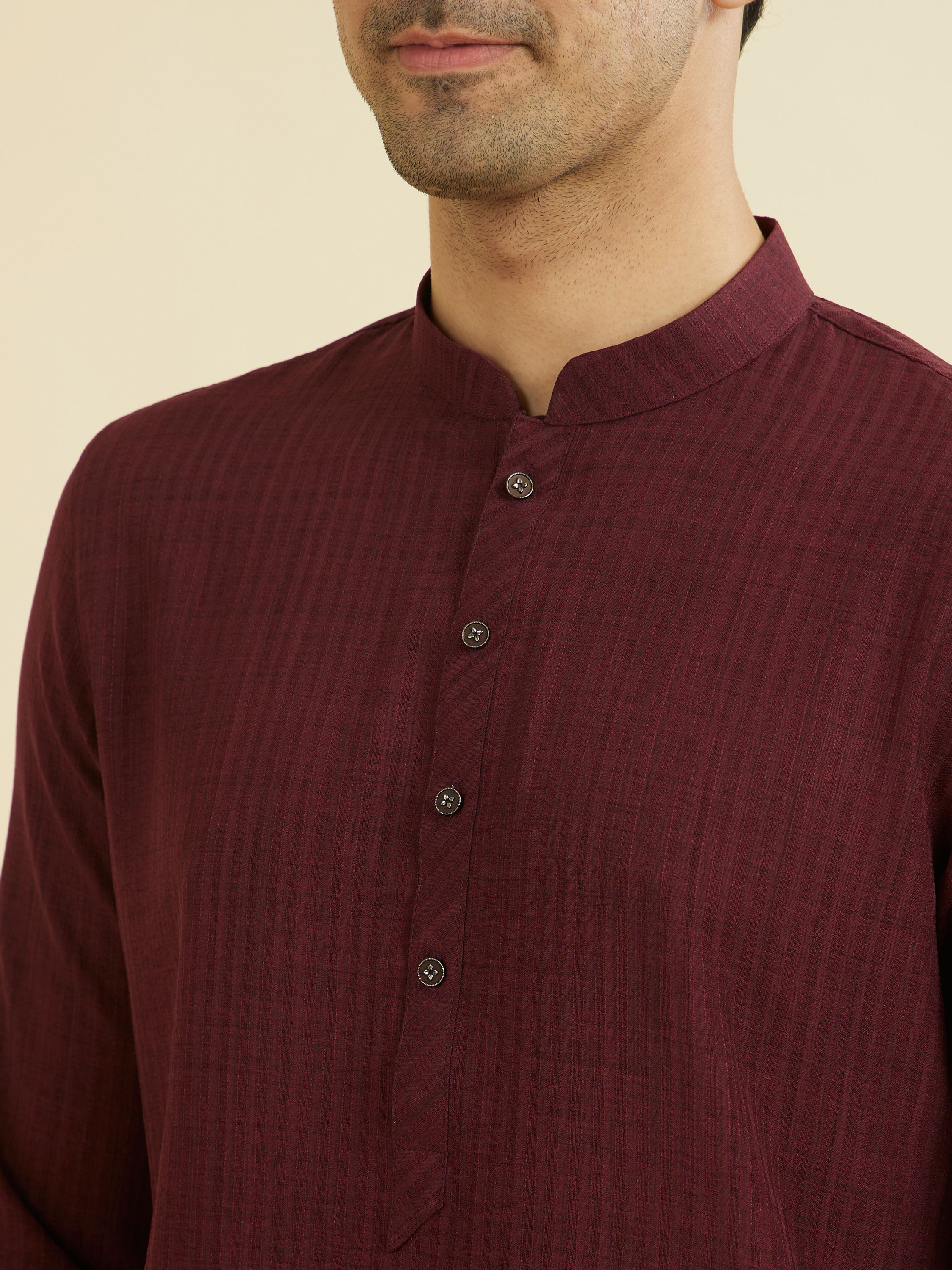 Manyavar Men Regal Wine Kurta