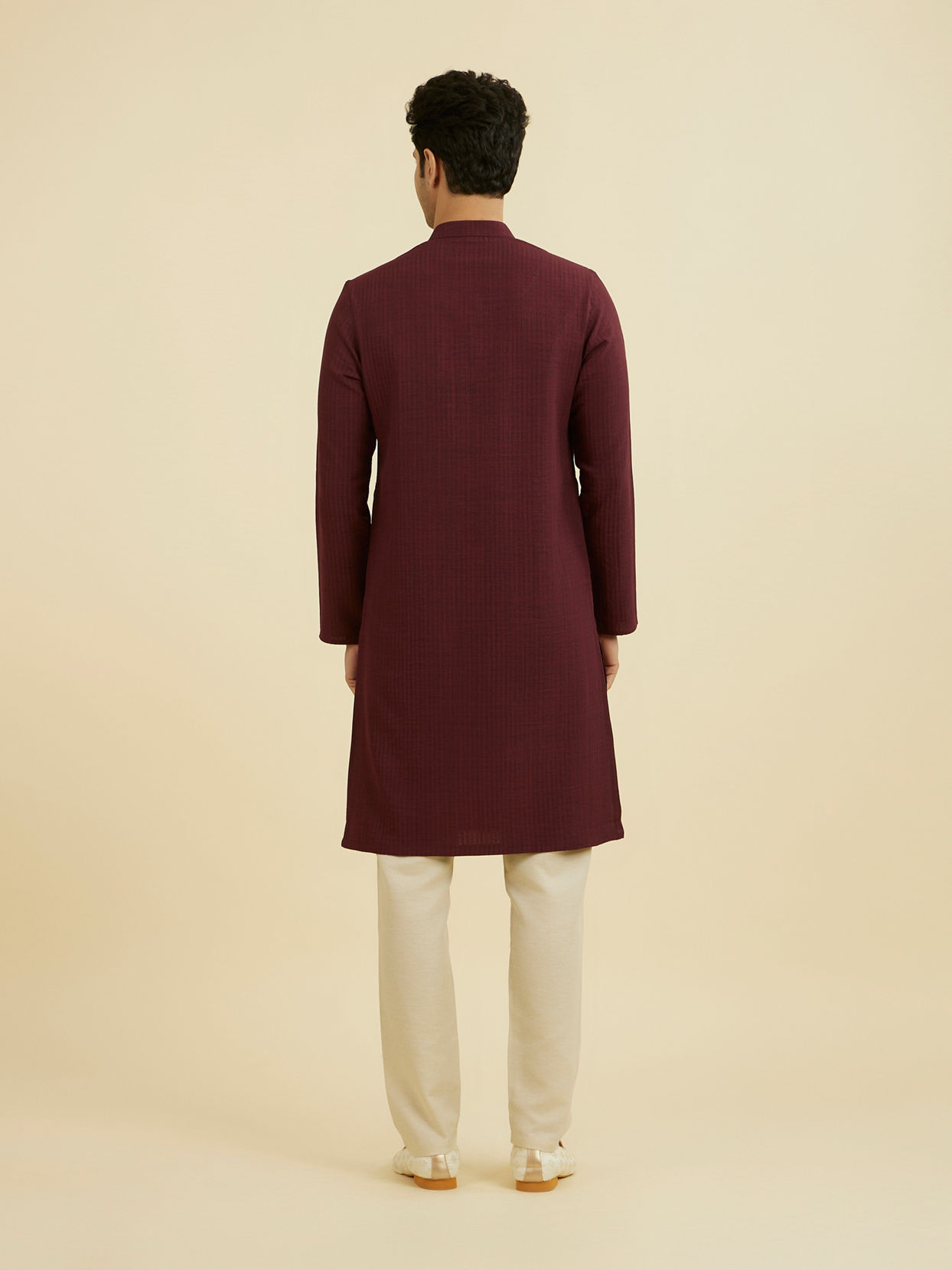 Manyavar Men Regal Wine Kurta