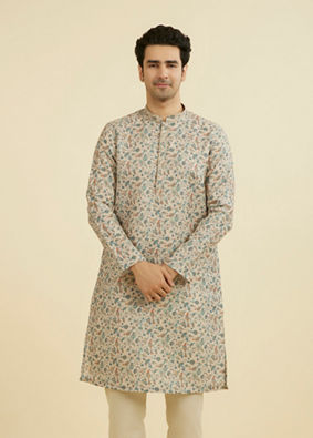Manyavar Men Beige Elegance Kurta
