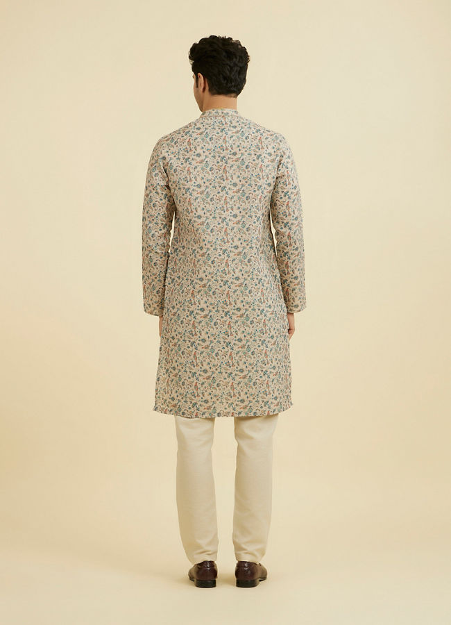Manyavar Men Beige Elegance Kurta