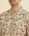 Manyavar Men Regal Beige Festive Kurta