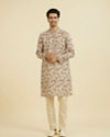 Manyavar Men Regal Beige Festive Kurta