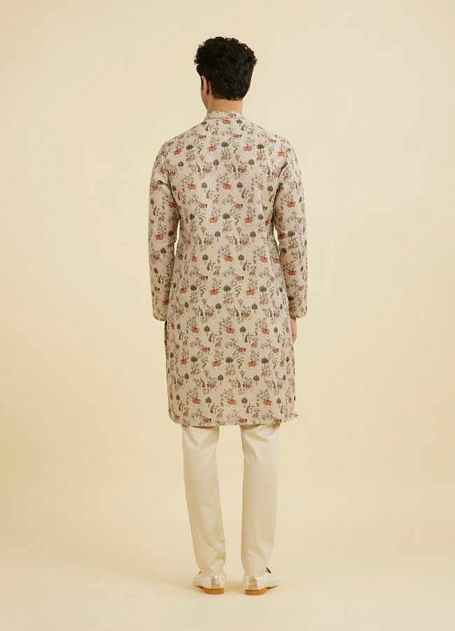 Manyavar Men Regal Beige Festive Kurta
