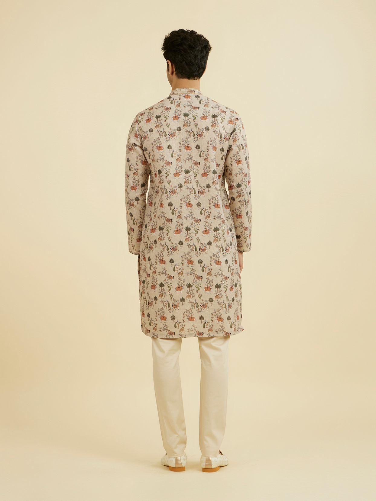 Manyavar Men Regal Beige Festive Kurta