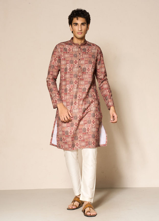 Manyavar Men Rust Radiance Kurta