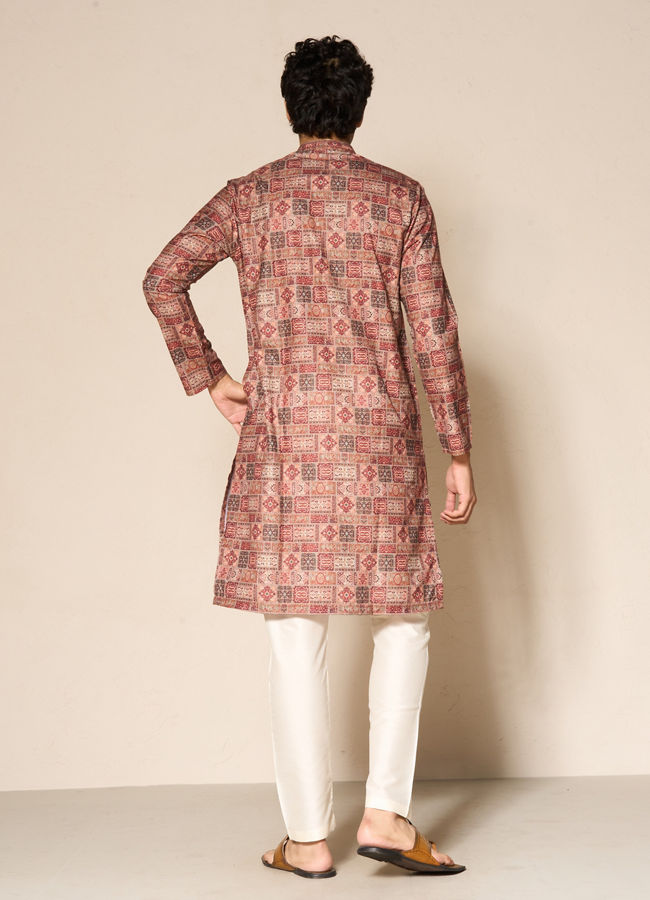 Manyavar Men Rust Radiance Kurta