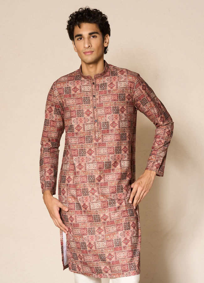 Manyavar Men Rust Radiance Kurta