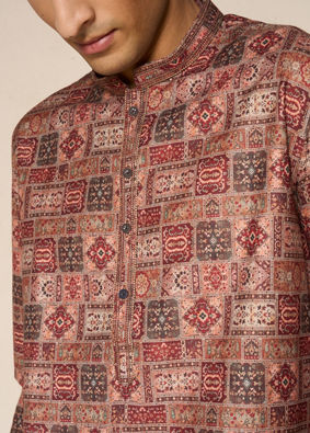 Manyavar Men Rust Radiance Kurta