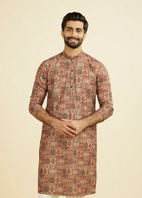 Manyavar Men Rust Radiance Kurta