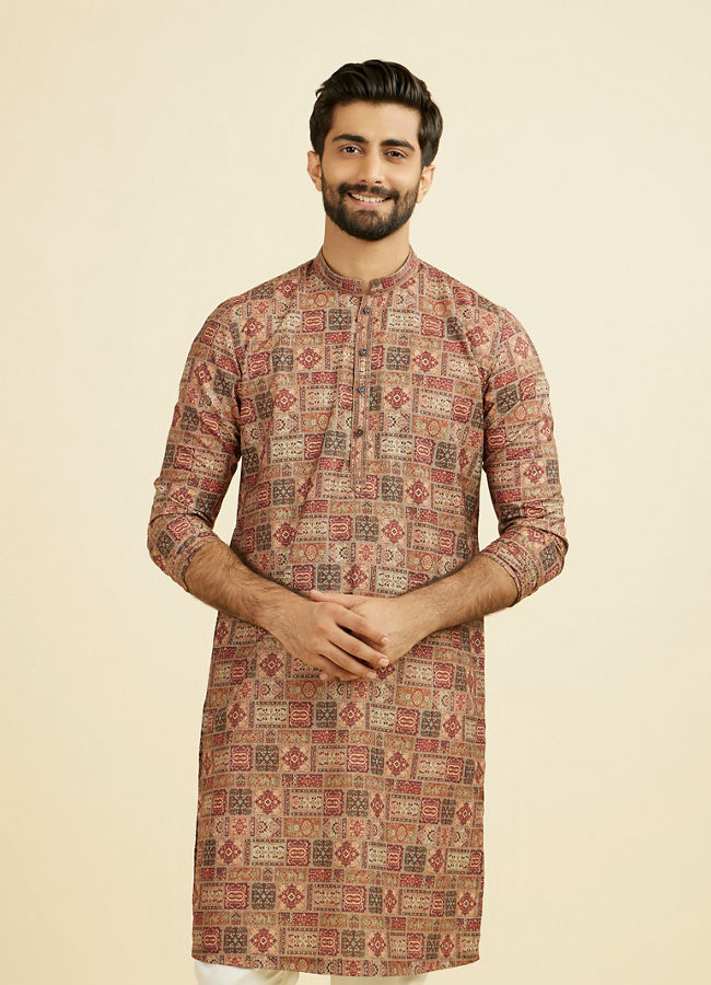 Manyavar Men Rust Radiance Kurta