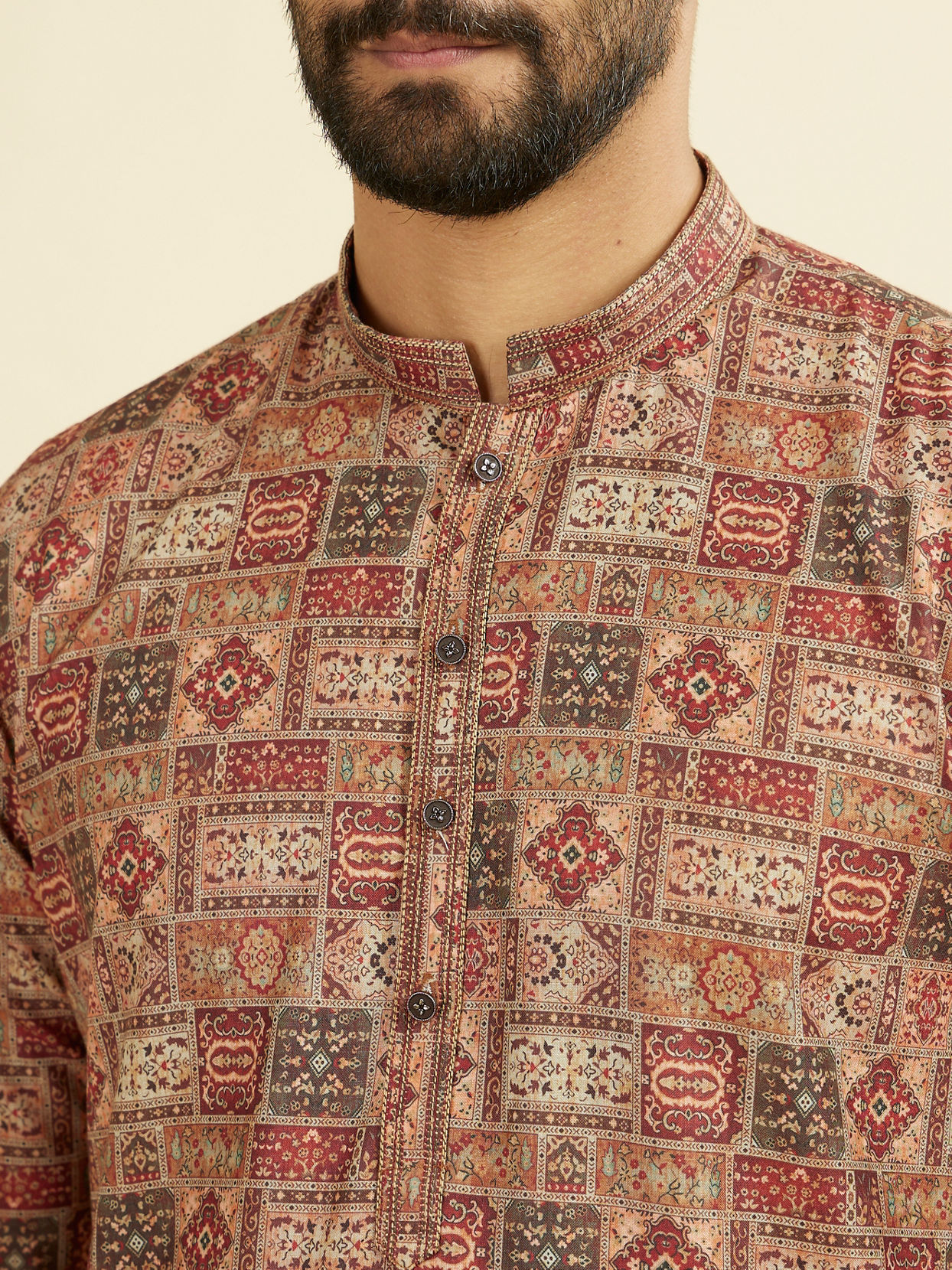 Manyavar Men Rust Radiance Kurta